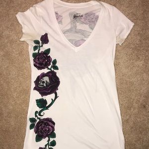 Sinful by Affliction graphic rhinestone tee